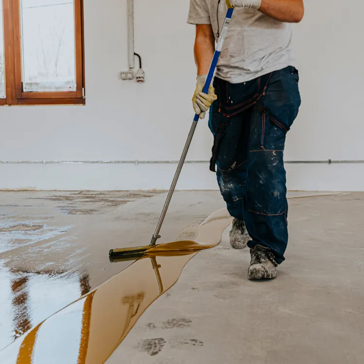 applying floor epoxy